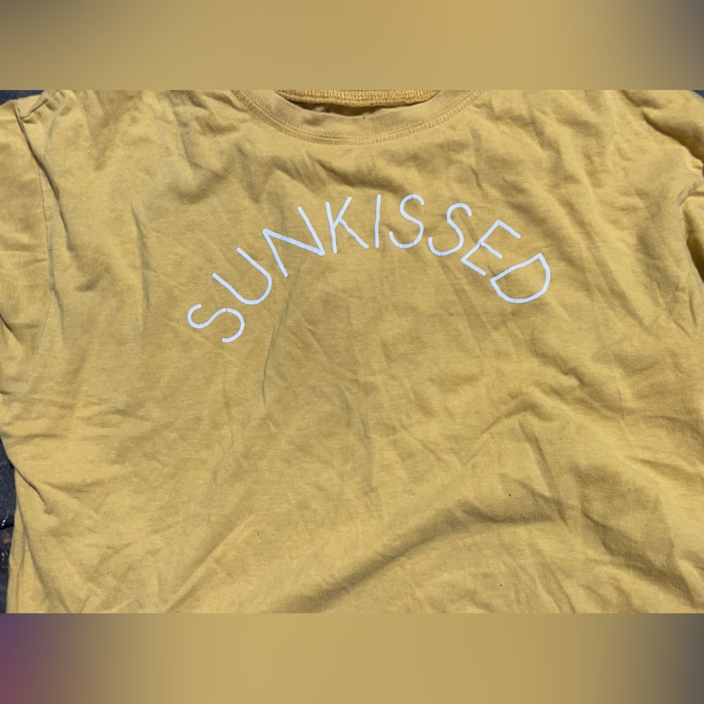 Yellow cropped sun kissed shirt size small don’t know where it’s from